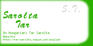 sarolta tar business card